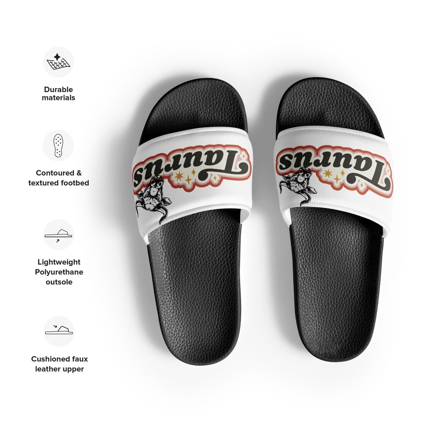 White Taurus Women's slides